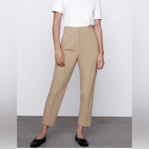 Zara Women’s High Waisted Beige Khaki Trousers‎ Pants Medium